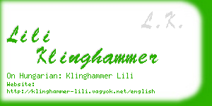 lili klinghammer business card